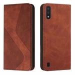 For Samsung Galaxy A01 Skin Feel Magnetic S-type Solid Color Horizontal Flip Leather Case with Holder & Card Slot & Wallet(Brown)