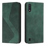 For Samsung Galaxy A01 Skin Feel Magnetic S-type Solid Color Horizontal Flip Leather Case with Holder & Card Slot & Wallet(Green)