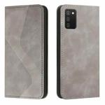 For Samsung Galaxy A02s US Version Skin Feel Magnetic S-type Solid Color Horizontal Flip Leather Case with Holder & Card Slot & Wallet(Grey)