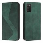 For Samsung Galaxy A02s US Version Skin Feel Magnetic S-type Solid Color Horizontal Flip Leather Case with Holder & Card Slot & Wallet(Green)