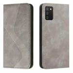 For Samsung Galaxy A02s EU Version Skin Feel Magnetic S-type Solid Color Horizontal Flip Leather Case with Holder & Card Slot & Wallet(Grey)