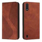 For Samsung Galaxy A10 / M10 Skin Feel Magnetic S-type Solid Color Horizontal Flip Leather Case with Holder & Card Slot & Wallet(Brown)