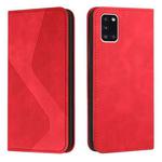For Samsung Galaxy A31 Skin Feel Magnetic S-type Solid Color Horizontal Flip Leather Case with Holder & Card Slot & Wallet(Red)