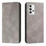 For Samsung Galaxy A32 4G Skin Feel Magnetic S-type Solid Color Horizontal Flip Leather Case with Holder & Card Slot & Wallet(Grey)