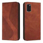 For Samsung Galaxy A41 Skin Feel Magnetic S-type Solid Color Horizontal Flip Leather Case with Holder & Card Slot & Wallet(Brown)