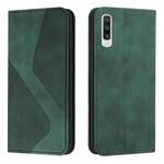 For Samsung Galaxy A50 / A30s / A50s Skin Feel Magnetic S-type Solid Color Horizontal Flip Leather Case with Holder & Card Slot & Wallet(Green)