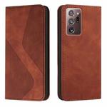 For Samsung Galaxy Note20 Ultra Skin Feel Magnetic S-type Solid Color Horizontal Flip Leather Case with Holder & Card Slot & Wallet(Brown)