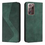 For Samsung Galaxy Note20 Ultra Skin Feel Magnetic S-type Solid Color Horizontal Flip Leather Case with Holder & Card Slot & Wallet(Green)