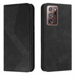 For Samsung Galaxy Note20 Ultra Skin Feel Magnetic S-type Solid Color Horizontal Flip Leather Case with Holder & Card Slot & Wallet(Black)
