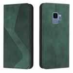 For Samsung Galaxy S9 Skin Feel Magnetic S-type Solid Color Horizontal Flip Leather Case with Holder & Card Slot & Wallet(Green)