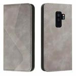 For Samsung Galaxy S9+ Skin Feel Magnetic S-type Solid Color Horizontal Flip Leather Case with Holder & Card Slot & Wallet(Grey)