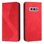 For Samsung Galaxy S10e Skin Feel Magnetic S-type Solid Color Horizontal Flip Leather Case with Holder & Card Slot & Wallet(Red)