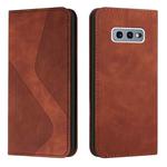 For Samsung Galaxy S10e Skin Feel Magnetic S-type Solid Color Horizontal Flip Leather Case with Holder & Card Slot & Wallet(Brown)