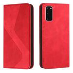 For Samsung Galaxy S20 Skin Feel Magnetic S-type Solid Color Horizontal Flip Leather Case with Holder & Card Slot & Wallet(Red)