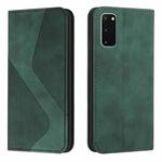 For Samsung Galaxy S20 Skin Feel Magnetic S-type Solid Color Horizontal Flip Leather Case with Holder & Card Slot & Wallet(Green)