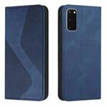 For Samsung Galaxy S20 Skin Feel Magnetic S-type Solid Color Horizontal Flip Leather Case with Holder & Card Slot & Wallet(Blue)
