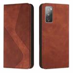 For Samsung Galaxy S20 FE Skin Feel Magnetic S-type Solid Color Horizontal Flip Leather Case with Holder & Card Slot & Wallet(Brown)