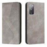 For Samsung Galaxy S20 FE Skin Feel Magnetic S-type Solid Color Horizontal Flip Leather Case with Holder & Card Slot & Wallet(Grey)