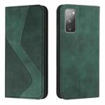 For Samsung Galaxy S20 FE Skin Feel Magnetic S-type Solid Color Horizontal Flip Leather Case with Holder & Card Slot & Wallet(Green)