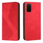 For Samsung Galaxy S20+ Skin Feel Magnetic S-type Solid Color Horizontal Flip Leather Case with Holder & Card Slot & Wallet(Red)