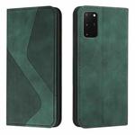 For Samsung Galaxy S20+ Skin Feel Magnetic S-type Solid Color Horizontal Flip Leather Case with Holder & Card Slot & Wallet(Green)