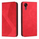 For Samsung Galaxy Xcover 5 Skin Feel Magnetic S-type Solid Color Horizontal Flip Leather Case with Holder & Card Slot & Wallet(Red)