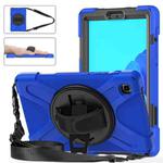 For Samsung Galaxy Tab A7 Lite T220 / T225 Silicone + PC Protective Case with Holder & Shoulder Strap(Blue)