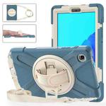 For Samsung Galaxy Tab A7 Lite T220 / T225 Silicone + PC Protective Case with Holder & Shoulder Strap(Cornflower Blue)