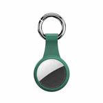 Round Shape Anti-scratch Shockproof Silicone Protective Cover Case with Keychain Hook Loop For AirTag(Green)