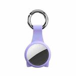 Cat Ear Anti-scratch Shockproof Silicone Protective Cover Case with Keychain Hook Loop For AirTag(Purple)