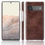 For Google Pixel 6 Pro Shockproof Litchi Texture PC + PU Case(Brown)