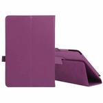 For Amazon Fire HD 10 2021 Litchi Texture Solid Color Horizontal Flip Leather Case with Holder & Pen Slot(Purple)