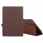 For Amazon Fire HD 10 2021 Litchi Texture Solid Color Horizontal Flip Leather Case with Holder & Pen Slot(Brown)