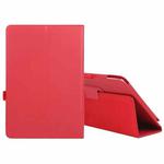 For Amazon Fire HD 10 2021 Litchi Texture Solid Color Horizontal Flip Leather Case with Holder & Pen Slot(Red)