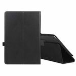 For Amazon Fire HD 10 2021 Litchi Texture Solid Color Horizontal Flip Leather Case with Holder & Pen Slot(Black)