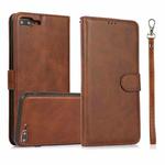 Calf Texture 2 in 1 Detachable Magnetic Back Cover Horizontal Flip Leather Case with Holder & Card Slots & Wallet & Photo Frame For iPhone 8 Plus / 7 Plus(Brown)