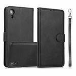 For iPhone XR Calf Texture 2 in 1 Detachable Magnetic Back Cover Horizontal Flip Leather Case with Holder & Card Slots & Wallet & Photo Frame(Black)