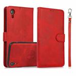For iPhone XR Calf Texture 2 in 1 Detachable Magnetic Back Cover Horizontal Flip Leather Case with Holder & Card Slots & Wallet & Photo Frame(Red)