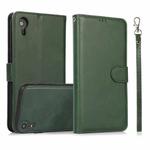 For iPhone XR Calf Texture 2 in 1 Detachable Magnetic Back Cover Horizontal Flip Leather Case with Holder & Card Slots & Wallet & Photo Frame (Green)