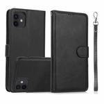 For iPhone 11 Calf Texture 2 in 1 Detachable Magnetic Back Cover Horizontal Flip Leather Case with Holder & Card Slots & Wallet & Photo Frame (Black)