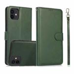 For iPhone 11 Calf Texture 2 in 1 Detachable Magnetic Back Cover Horizontal Flip Leather Case with Holder & Card Slots & Wallet & Photo Frame  (Green)