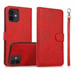 For iPhone 12 mini Calf Texture 2 in 1 Detachable Magnetic Back Cover Horizontal Flip Leather Case with Holder & Card Slots & Wallet & Photo Frame (Red)
