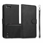 For iPhone SE 2022 / SE 2020 / 8 / 7 Calf Texture 2 in 1 Detachable Magnetic Back Cover Horizontal Flip Leather Case with Holder & Card Slots & Wallet & Photo Frame(Black)