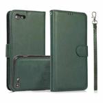 For iPhone SE 2022 / SE 2020 / 8 / 7 Calf Texture 2 in 1 Detachable Magnetic Back Cover Horizontal Flip Leather Case with Holder & Card Slots & Wallet & Photo Frame (Green)