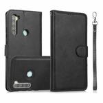 For Xiaomi Redmi Note 8 Calf Texture 2 in 1 Detachable Magnetic Back Cover Horizontal Flip Leather Case with Holder & Card Slots & Wallet & Photo Frame(Black)