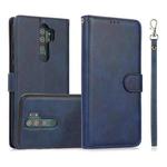 For Xiaomi Redmi Note 8 Pro Calf Texture 2 in 1 Detachable Magnetic Back Cover Horizontal Flip Leather Case with Holder & Card Slots & Wallet & Photo Frame(Blue)