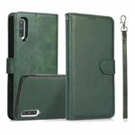 For Samsung Galaxy A50 Calf Texture 2 in 1 Detachable Magnetic Back Cover Horizontal Flip Leather Case with Holder & Card Slots & Wallet & Photo Frame(Green)