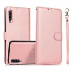 For Samsung Galaxy A70 Calf Texture 2 in 1 Detachable Magnetic Back Cover Horizontal Flip Leather Case with Holder & Card Slots & Wallet & Photo Frame(Rose Gold)