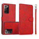 For Samsung Galaxy Note20 Ultra Calf Texture 2 in 1 Detachable Magnetic Back Cover Horizontal Flip Leather Case with Holder & Card Slots & Wallet & Photo Frame(Red)