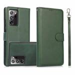 For Samsung Galaxy Note20 Ultra Calf Texture 2 in 1 Detachable Magnetic Back Cover Horizontal Flip Leather Case with Holder & Card Slots & Wallet & Photo Frame(Green)